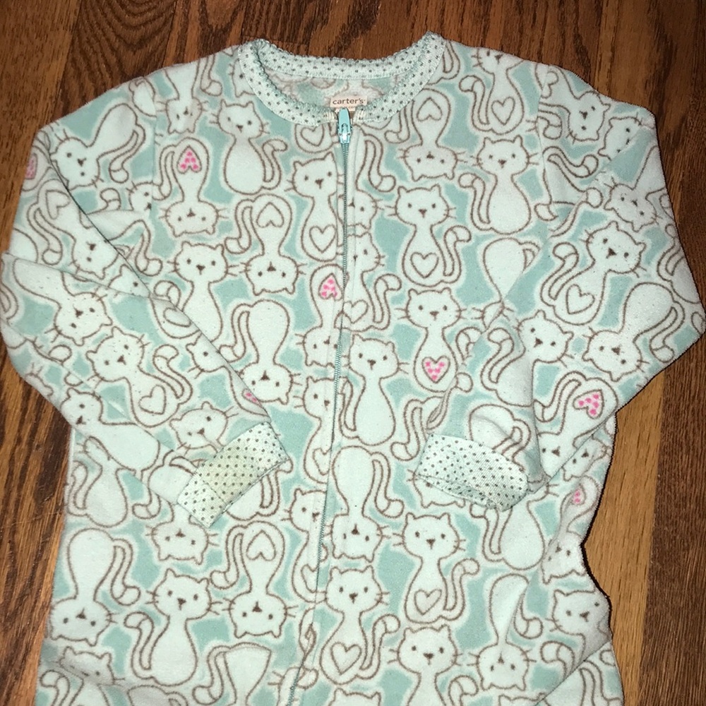 Teal fleece footie pajamas